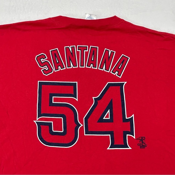 Vintage Majestic Ervin Santana #54 Anaheim LA Angels Red Jersey T-Shirt Mens 2XL - Picture 2 of 8